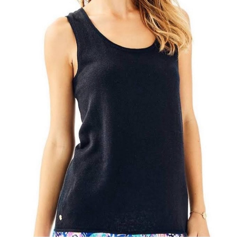 Lilly Pulitzer Elizabella Onyx Metallic Tank XS EUC